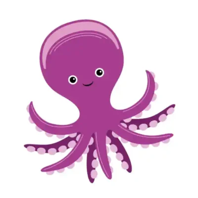 Dzīvnieku uzlīme - Violets astoņkājis