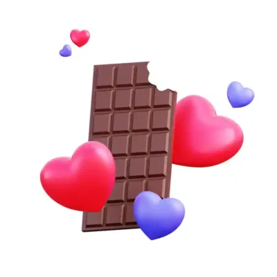 Mīlestības uzlīme - Šokolādes tāfelīte un sirsniņas