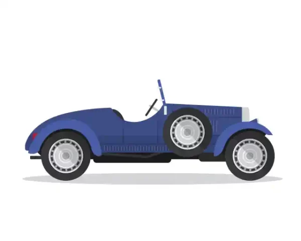 Auto moto uzlīme - Zila retro automašīna