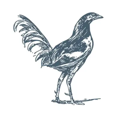 Dzīvnieku uzlīme - Vienkrāsains vistas attēls retro stilā