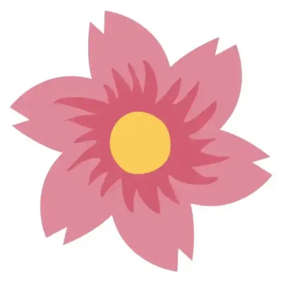 Ziedu uzlīme - Vienkāršs krāsains zieda zīmējums 28