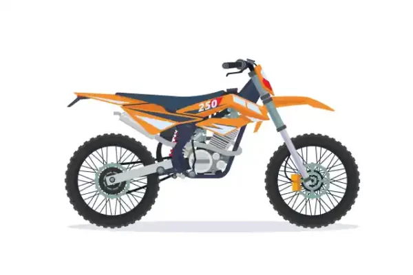 Auto moto uzlīme - Oranžs krosa motocikls