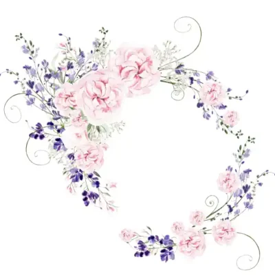 Romantikas uzlīme - Aplī izkārtota gaišas krāsas ziedu kompozīcija 22