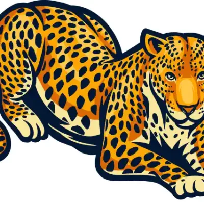 Dzīvnieku uzlīme - Gepards guļus