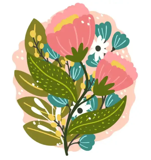 Ziedu uzlīme - Floristiska ilustrācija 4