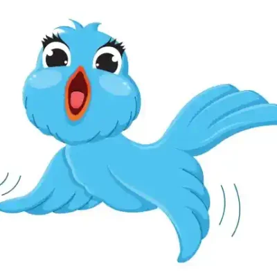 Dzīvnieku uzlīme - Gaiši zils putnēns lidojumā