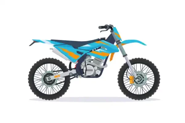 Auto moto uzlīme - Gaiši zils krosa motocikls