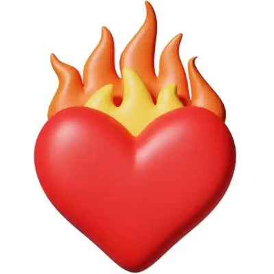 Sirds uzlīme - Stilizēta degoša sirds