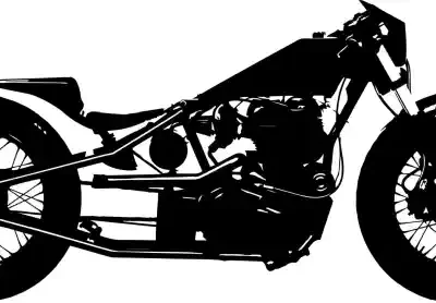 Moto uzlīme - Melnbalts motocikla siluets 7