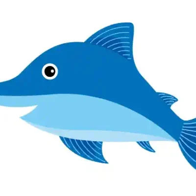 Dzīvnieku uzlīme - Zila zivs ar gaišu vēderu