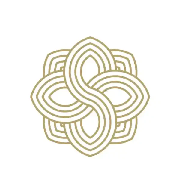 Ziedu uzlīme - Loti stilizēts simetrisks zieda zīmējums kā logo