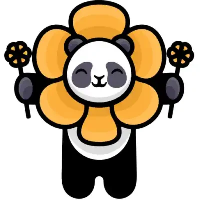 Ziedu uzlīme - Panda kā liela puķe