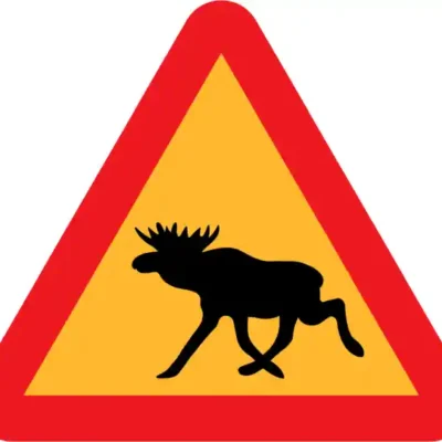 Uzlīme Uzmanību aļņi brīdinājuma ceļazīme