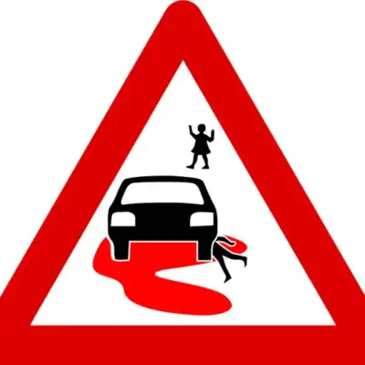 Uzlīme Uzmanību biežas avārijas brīdinājuma ceļazīme