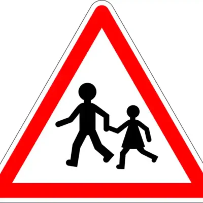 Uzlīme Uzmanību uz ceļa bērni brīdinājuma ceļazīme
