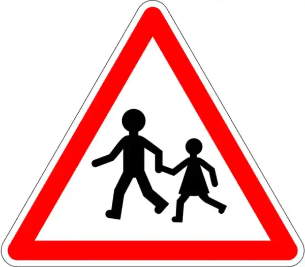 Uzlīme Uzmanību uz ceļa bērni brīdinājuma ceļazīme