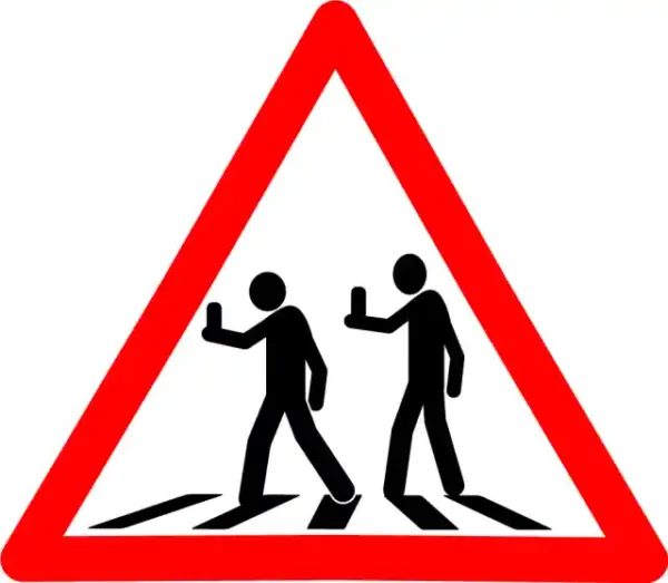Uzlīme Uzmanību gājēji kas skatās telefonos brīdinājuma ceļazīme