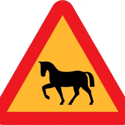 Uzlīme Uzmanību zirgi bridinājuma ceļazīme