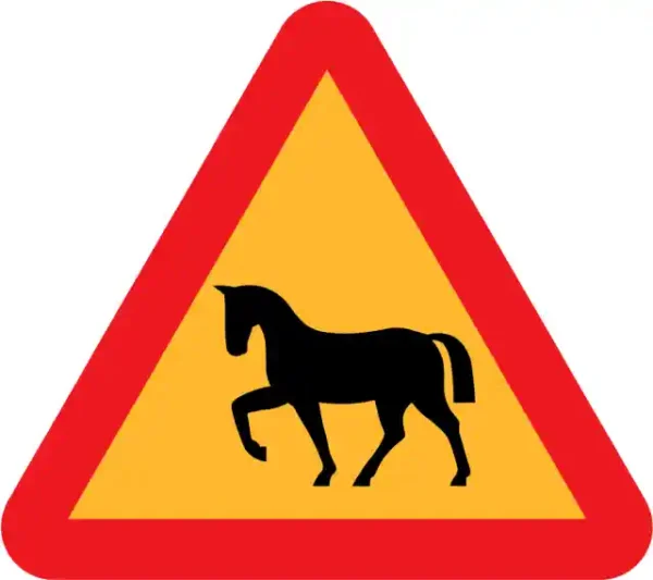 Uzlīme Uzmanību zirgi bridinājuma ceļazīme