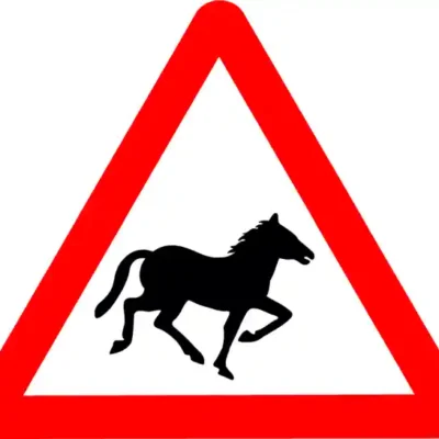 Uzlīme Uzmanību zirgi bridinājuma ceļazīme