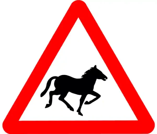 Uzlīme Uzmanību zirgi bridinājuma ceļazīme