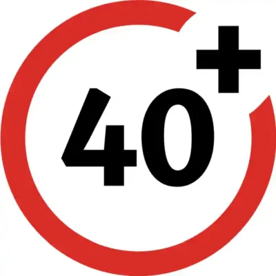 Uzlīme Vecuma ierobežojums 40 aizlieguma zīme