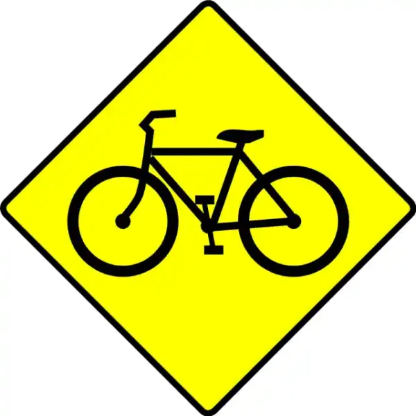 Uzlīme Velosipēds dzeltena rombveida zīme
