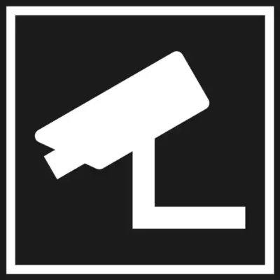 Uzlīme Uzmanību tiek veikta videonovērošana brīdinājuma zīme