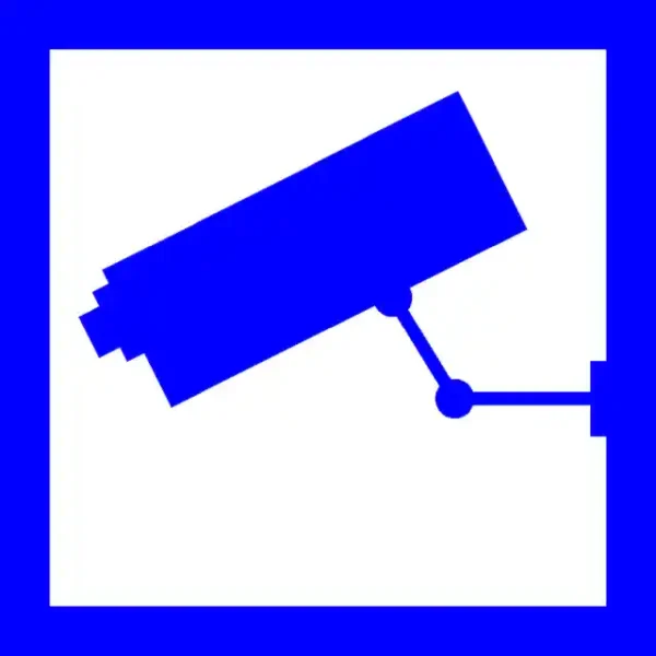 Uzlīme Uzmanību tiek veikta videonovērošana brīdinājuma zīme