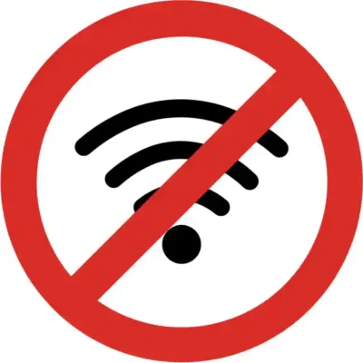 Uzlīme Wifi bezvadu internets aizliegts nav aizlieguma zīmezīme