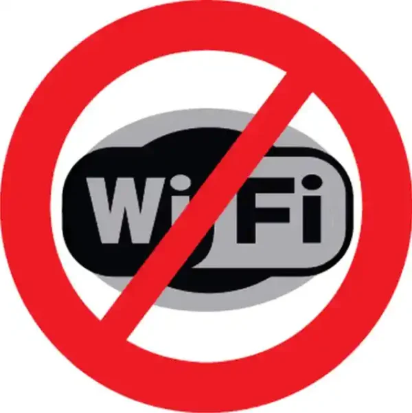 Uzlīme Wifi izmantošana aizliegta aizlieguma zīme