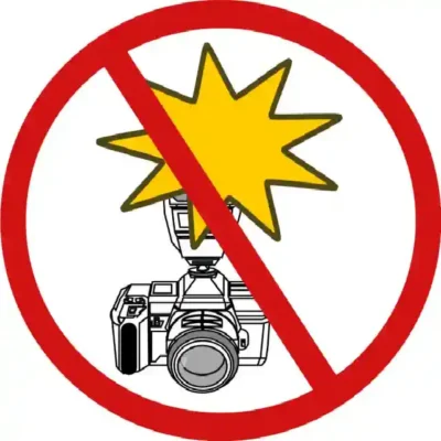 Uzlīme Fotografēt ar zibspuldzi aizliegts aizlieguma zīme sabedriskās vietās