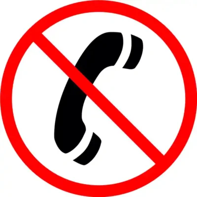 Uzlīme Zvanīt aizliegts telefona nav