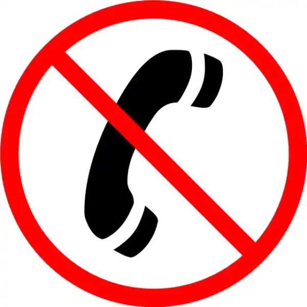 Uzlīme Zvanīt aizliegts telefona nav