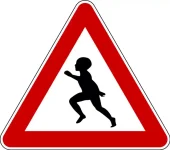 Uzlīme Uzmanību uz ceļa bērni brīdinājuma ceļazīme