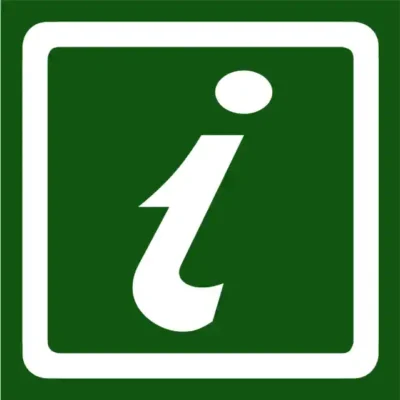 Uzlīme Info zīme informācijas zīme zaļš kvadrāts