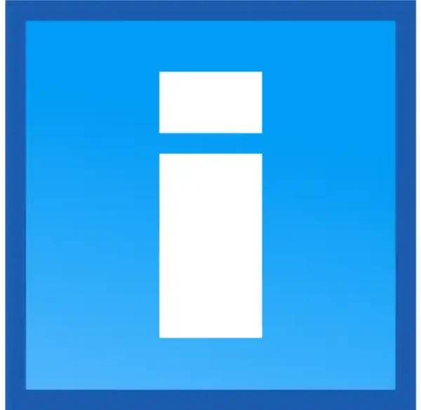 Uzlīme Info zīme informācijas zīme zils kvadrāts